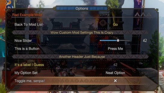 怪物猎人崛起MOD设置菜单最新下载v1.0图1: