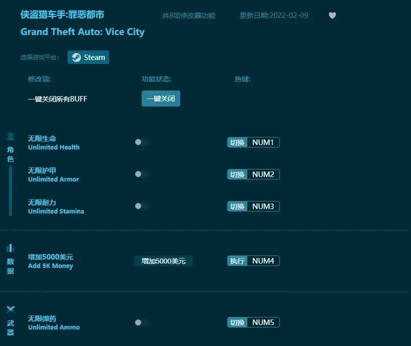 侠盗猎车手修改器十七项绿色版下载v1.91.00图2:
