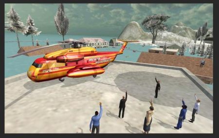 直升机山救援游戏（Flying Car Ambulance）手游v1.2.3下载图3: